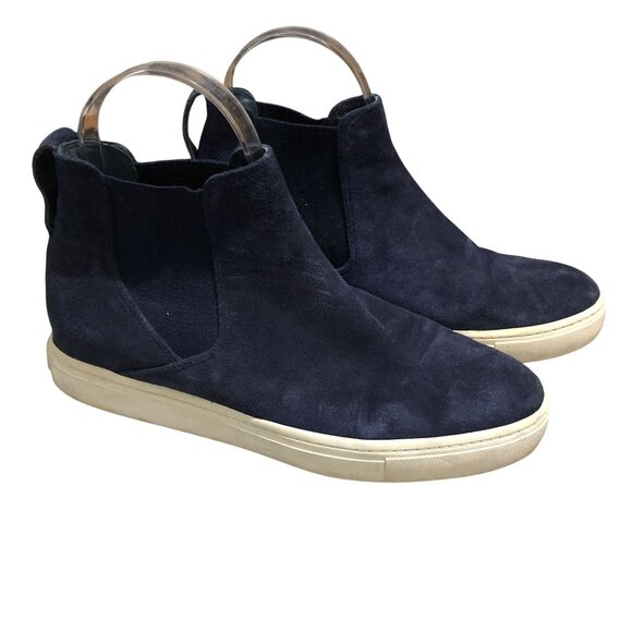 Vince Womens Newlyn Chelsea Boot Slip On Suede Navy Blue 6.5 - Picture 1 of 6